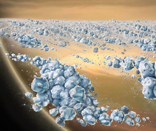 Aggregates of Icy Particles that form