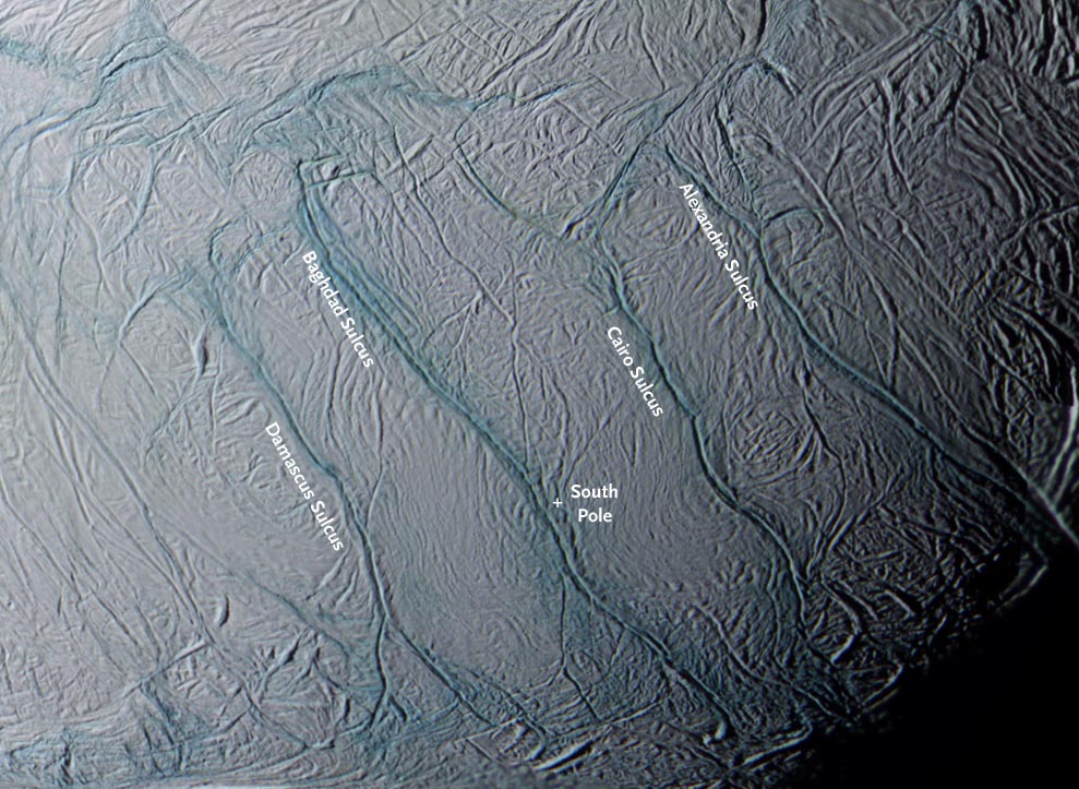 Enceladus Tiger stripes