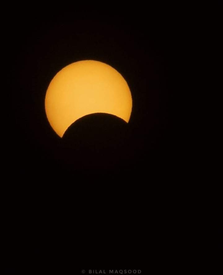 A beautiful view of  the solar eclipse captured in Pakistan, photo credit Bilal Maqsood 