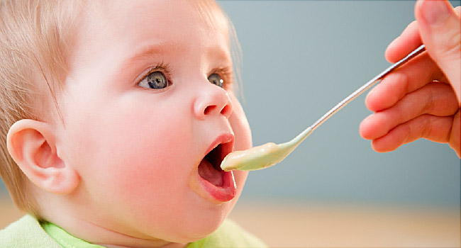 baby eating food