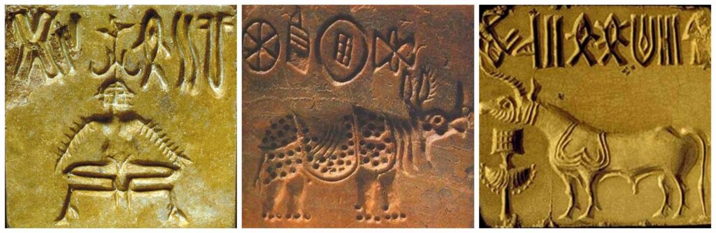 Seals recovered from the Indus Valley had images of animals