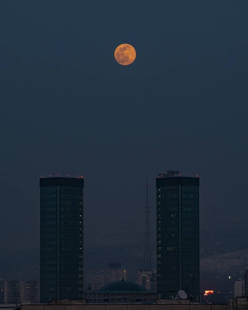 Bright Supermoon in Kazakhstan. Credit: Dmitry Dotsenko 