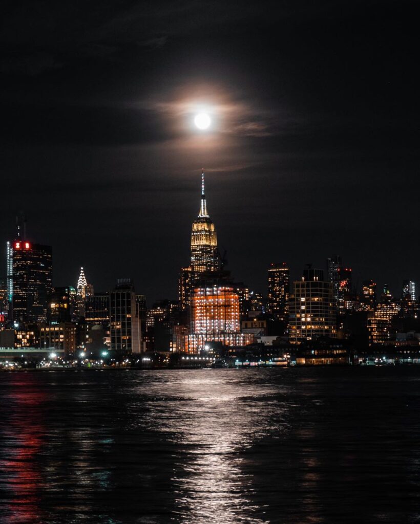 New Yorkers were treated on 9th March with a supermoon, seen here above the Empire State Building