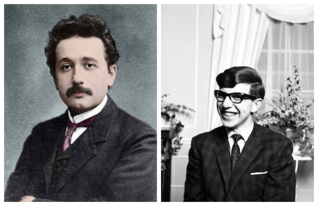 At 16, Einstein had a life-changing moment when he was introduced to a children’s science series by Aaron Bernstein, Naturwissenschaftliche Volksbucher which made him more interested in science. Hawking, on the other hand, studied natural sciences at Oxford and after receiving his B.A. in 1962, he went to Cambridge for graduate studies in Physics. At 21, he was diagnosed with ALS.