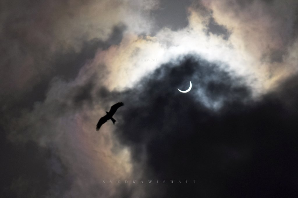 Solar Eclipse as seen from Madyan Swat Khyber Pukhtoonkhowa. Credit: Imran_ullah_Miraj