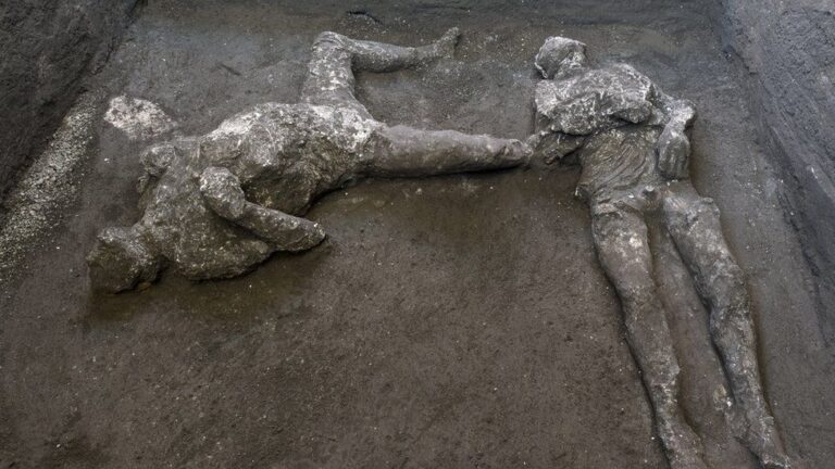 Two blanched bodies of the rich man and slave were found in Pompeii