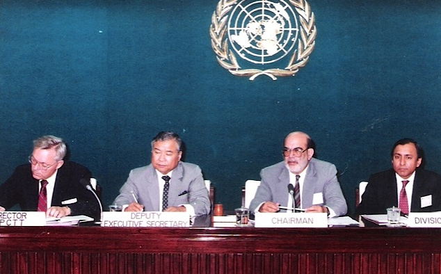 Tariq Mustafa presiding over the meeting of the Board of Governors of the Asian Pacific centre for Technology Transfer (APCTT) at Bangkok- circa 1992 - Space
