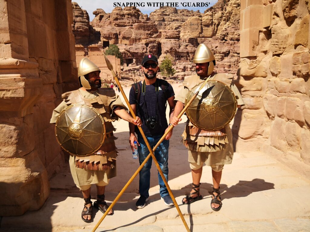 The men wore an imitation of armor and helmets and were wielding spears. They gleefully posed for photos with us! 