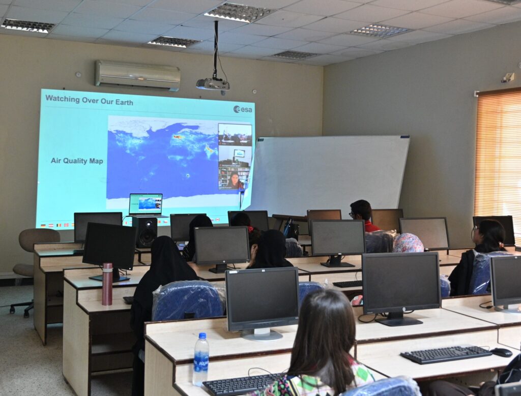 ESA's Science Division Head Dr Gaitee Hussain giving an important talk on Astronomy. (Credits: NCBC NED UET)