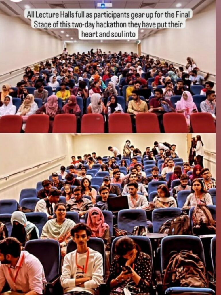 Photo of participants, during the judgement presentations, at the SHU. (Credit: Syed Hammad)