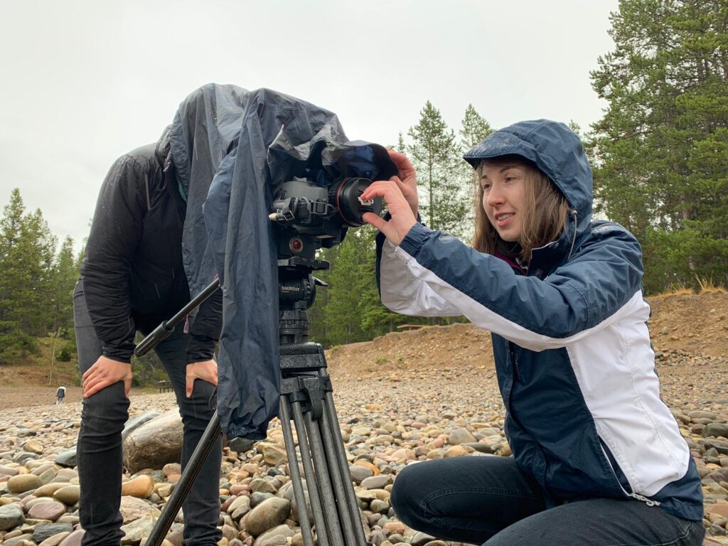 Making science accessible through filmmaking - Photo of Dr Alex before a shoot at a set. Credit: Alex Dainis