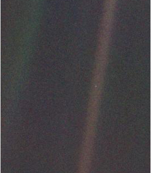 Pale Blue Dot - image taken by Voyager 1 on 14 February 1990. Astronomy